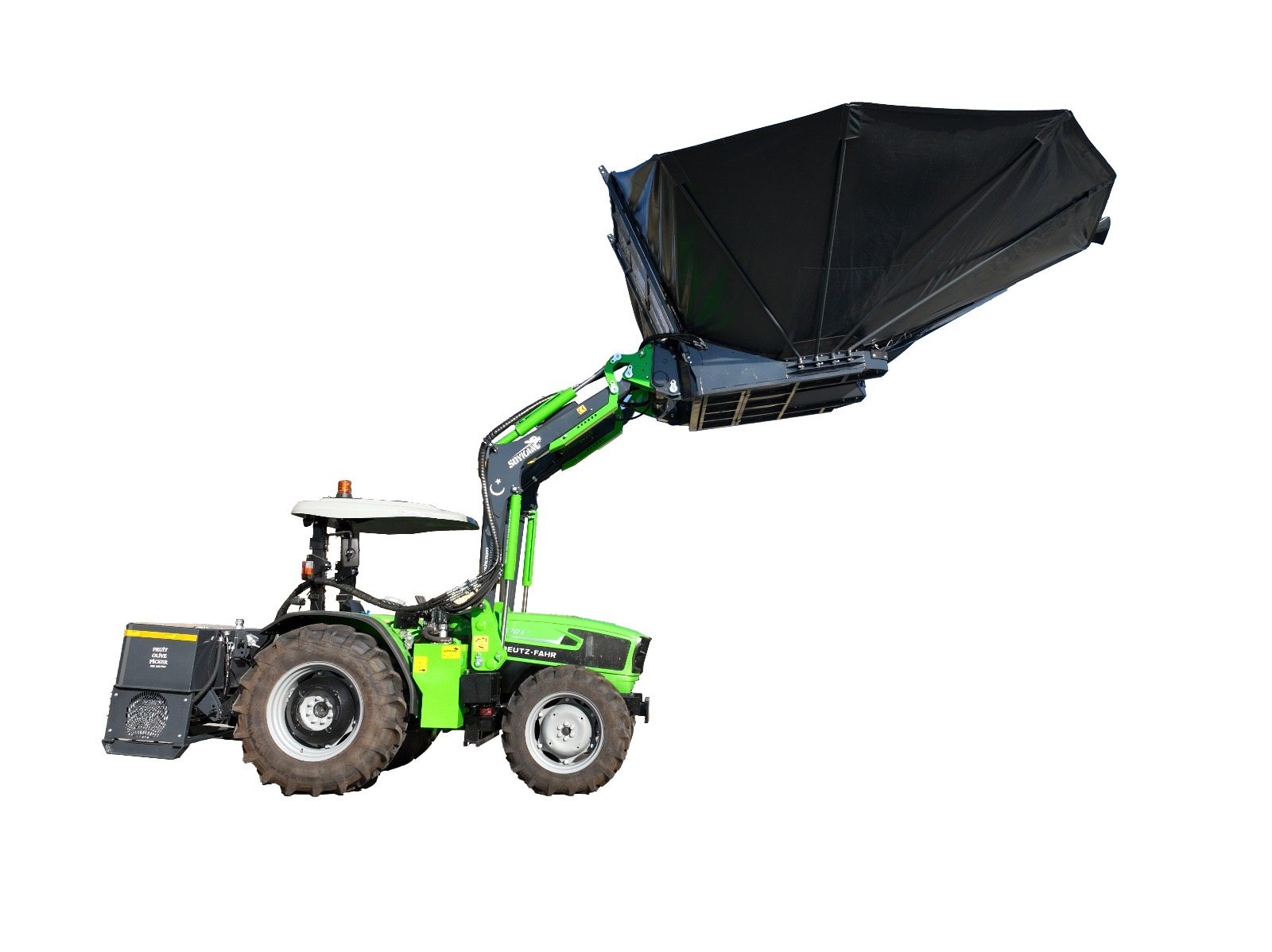 TRAKTÖR ÖNÜ MEYVE VE ZEYTİN HASAT MAKİNASI